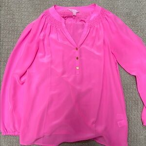 Lilly Pulitzer Pink Relaxed Buttoned Blouse